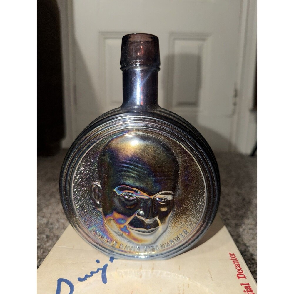 Vintage Wheaton Dwight Eisenhower Ike Presidential Decanter Carnival Glass